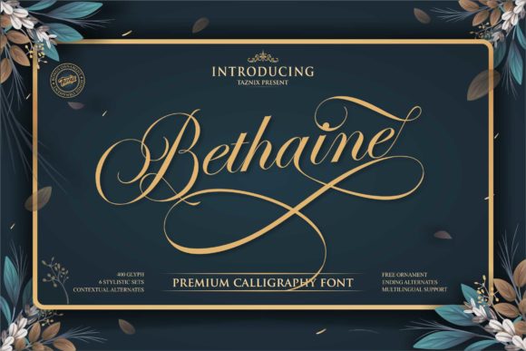 Bethaine Font Review: A Script Handwritten Typeface for Wedding and Branding Projects