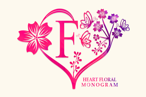 Heart Floral Monogram Review for Elegant Campaign Design