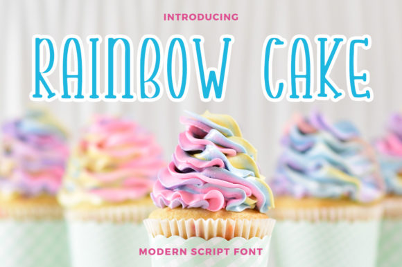 Rainbow Cake Font for Handmade and Stationery Creations